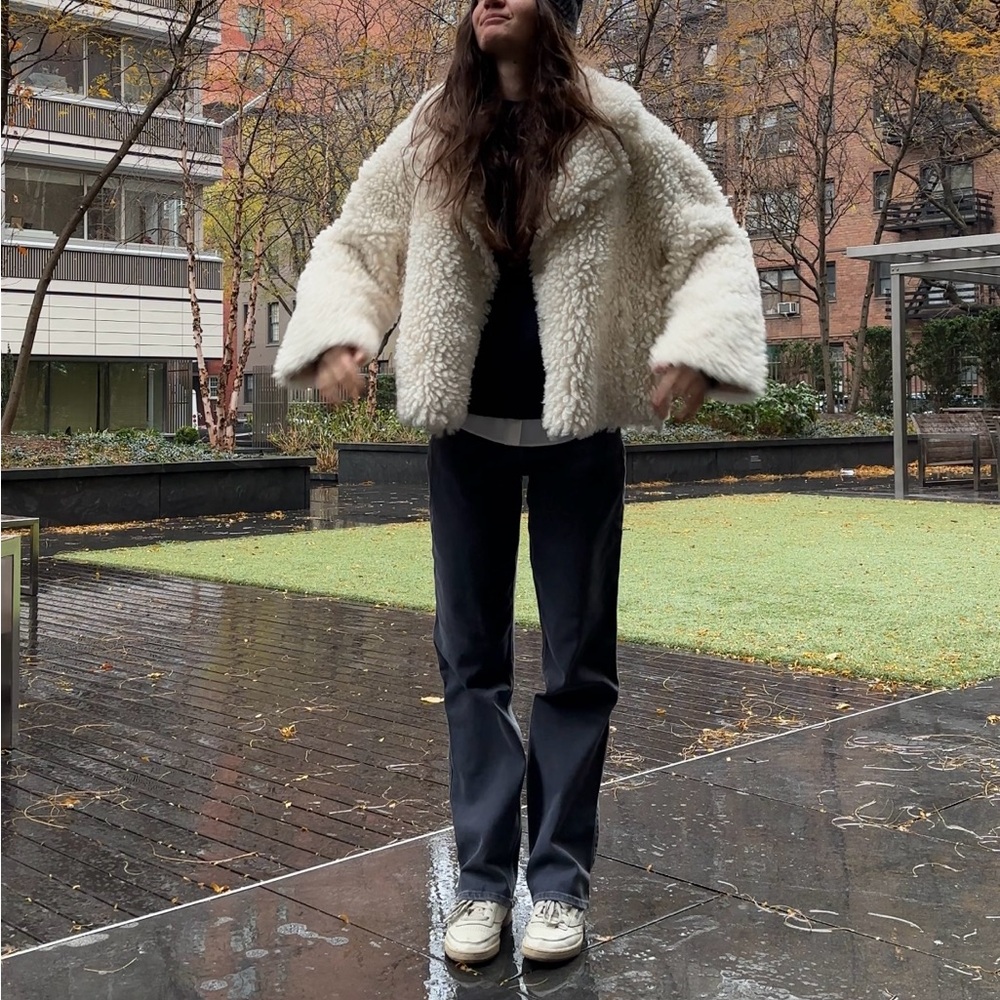 Urban Outfitters Cream Teddy Jacket